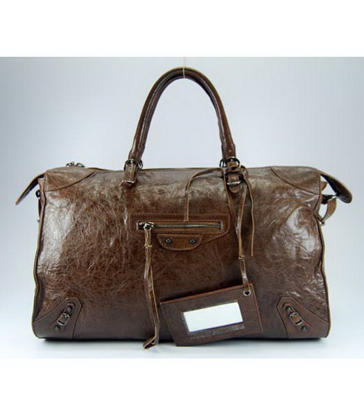 Balenciaga Papier grande borsa a Coffee agnello